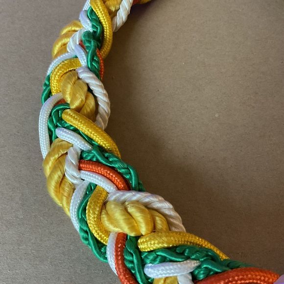 VINTAGE 18" CHUNKY NECKLACE CHOKER WHITE SEA SHELL Seashell Orange Green Yel Whi - Picture 8 of 11